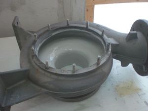 4-organo meccanico con foro passante ripristinato tramite l'ausilio di speciali resine ceramiche